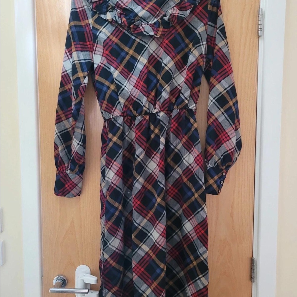 Plaid Long Sleeve Dress